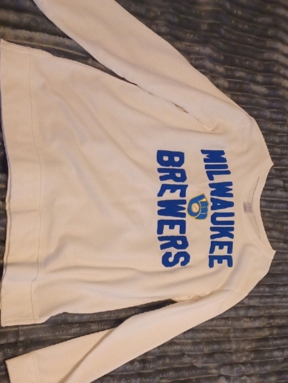 Milwaukee Brewers Cream Crewneck Thin Sweatshirt